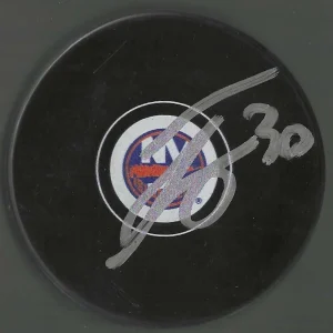 Tristan Lennox Signed New York Islanders Puck Saginaw Spirit
