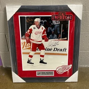 Bob Probert Signed Framed Detroit Red Wings 16x20 Photo JSA COA