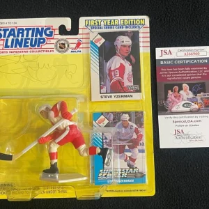 Steve Yzerman Signed Detroit Red Wings Starting Lineup Action Figure JSA COA
