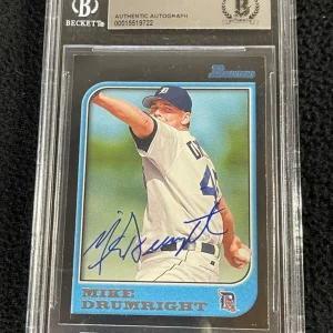 Mike Drumwright Signed 1997 Bowman Card #119 BAS Certified Detroit Tigers