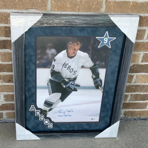 Gordie Howe Signed Framed Houston Aeros Poster Beckett COA
