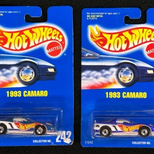 1993 Hot Wheels 1993 Camaro Rare Dark Enamel And Blue Glitter #242 Blue Two Cars
