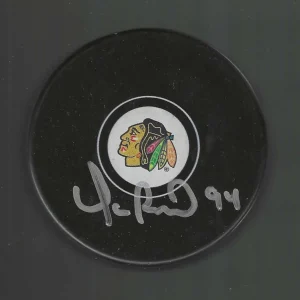 Yanic Perreault Signed Chicago Blackhawks Puck
