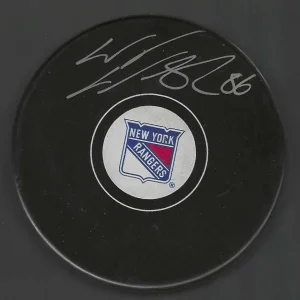 Wojtek Wolski Signed New York Rangers Puck
