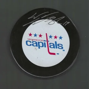 Wojtek Wolski Signed Washington Capitals Vintage Third Jersey Logo Puck
