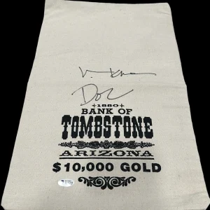 Val Kilmer Doc Inscription Tombstone Signed Autograph Money Bank Bag Beckett BAS