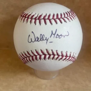 WALLY MOON DODGERS SIGNED AUTOGRAPHED M.L. BASEBALL BECKETT AUTH