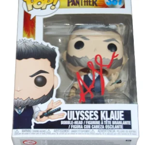 ANDY SERKIS signed (BLACK PANTHER) Ulysses Klaue #387 Funko Pop JSA AM06090

