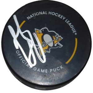 RON FRANCIS signed (PITTSBURGH PENGUINS) Game hockey puck BECKETT BAS AD27377

