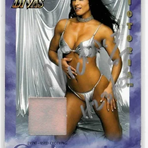 Victoria Signed 2003 Fleer WWE Event-Used Clothing Card
