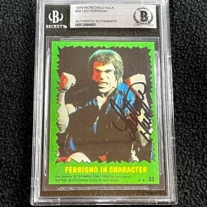 Lou Ferrigno Signed 1979 The Incredible Hulk Card #33 Beckett Authenticated