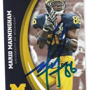 Mario Manningham Signed 2015 Panini Card #26 Michigan Wolverines
