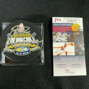 Red Berenson Signed Michigan Wolverines Big Chill Official Game Puck JSA COA
