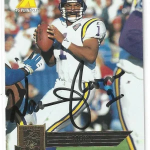 Warren Moon Signed 1995 Pinnacle Card #174 Minnesota Vikings
