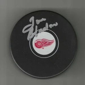 Tom Bladon Signed Detroit Red Wings Puck