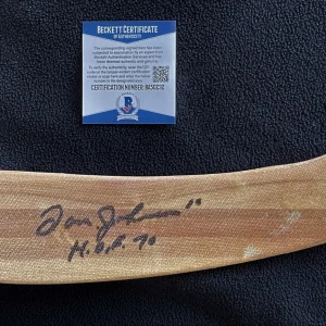 Tom Johnson Signed Montreal Canadians Stick Beckett COA Boston Bruins
