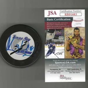 Vincent Lecavalier Signed Tampa Bay Lightning Souvenir Puck JSA COA
