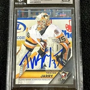 Tristan Jarry Signed 2016/17 Choice AHL WBS Penguins Card #19 Beckett Certified
