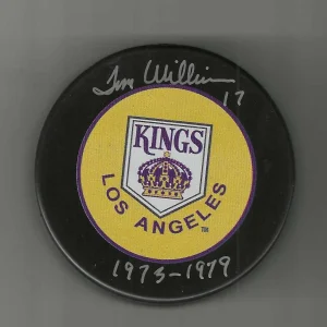 Tom Williams Signed & Inscribed Los Angeles Kings Puck
