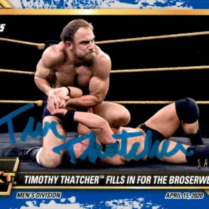 Timothy Thatcher Signed 2021 Topps WWE NXT Blue Card #10 14/50