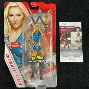 Charlotte Flair Signed & Inscribed WWE Slammy Award Action Figure JSA COA
