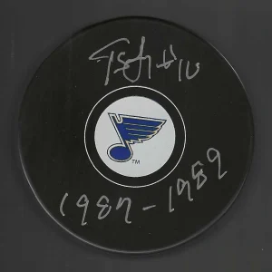 Tony McKegney Signed & Inscribed St Louis Blues Puck
