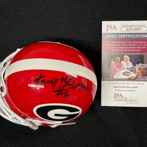 Kenny McIntosh Full Name Signed & Inscribed Georgia Bulldogs Mini Helmet JSA COA