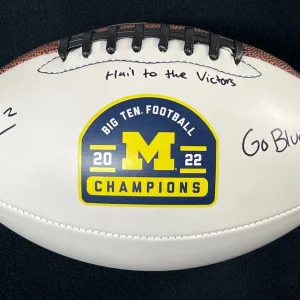 Will Johnson Signed Multi Inscribed Michigan Wolverines Big Ten Champs Football
