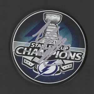 Tyler Johnson Signed Tampa Bay Lightning 2021 Stanley Cup Champions Puck
