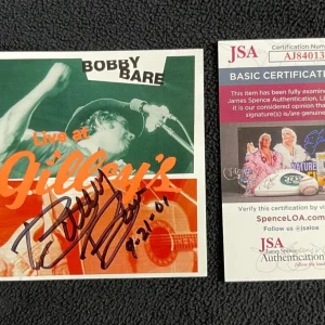 Bobby Bare Signed Live At Gilley's" CD Booklet JSA COA