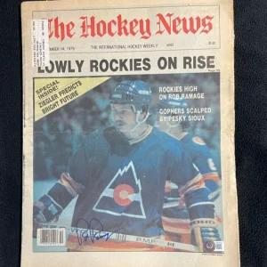 Rob Ramage Signed Colorado Rockies Hockey News Magazine Beckett COA