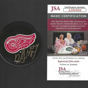 Kirk Maltby Full Name Signed Detroit Red Wings Puck JSA COA