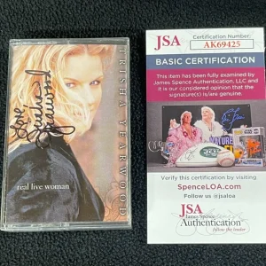 Trisha Yearwood Signed Real Live Woman Cassette Tape Insert JSA COA
