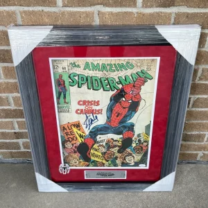 Stan Lee Signed Framed Spider-Man Plaque Comic Book Cover Print JSA COA
