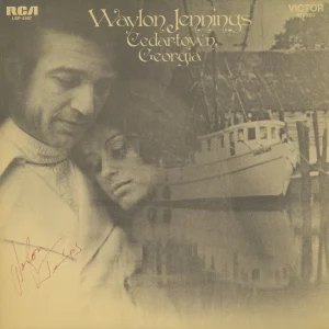 Waylon Jennings autographed Cedartown Georgia vinyl record ACOA
