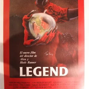 LEGEND 1985 (Ridley Scott) SIGNED Spanish Poster TIM CURRY, Linen Backed BAS