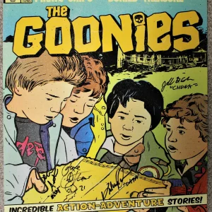 The Goonies 18x24 Poster SIGNED Cory Feldmen, Jeff Cohan, Seas Austin, Quan ACOA