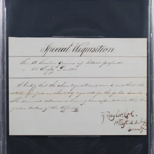 Zachary Taylor Signed 5.5x7.85 1833 Special Requisition Document BAS Slabbed
