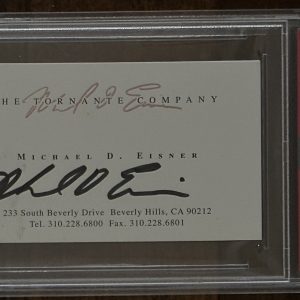 FORMER DISNEY CEO MICHAEL EISNER SIGNED BUSINESS CARD PSA DNA CERTIFIED AUTO