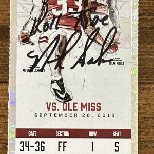 NICK SABAN SIGNED ALABAMA FOOTBALL 2019 SEASON FULL TICKET AUTO BECKETT BAS COA