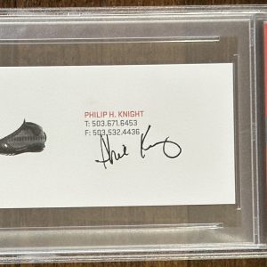 PHIL KNIGHT NIKE CEO SIGNED BUSINESS CARD PSA DNA COA AUTOGRAPH JORDAN SHOEIMAGE