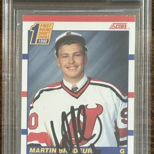 1990 SCORE MARTIN BRODEUR SIGNED ROOKIE CARD BAS BECKETT GEM MINT 10 AUTOGRAPH