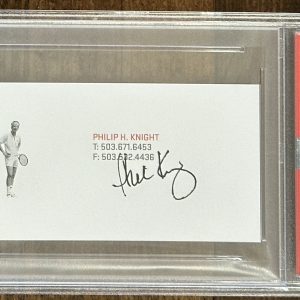 PHIL KNIGHT NIKE CEO SIGNED BUSINESS CARD PSA DNA AUTOGRAPH John McEnroe IMAGE