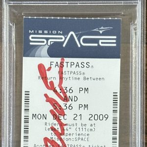MICHAEL EISNER SIGNED WALT DISNEY EPCOT MISSION SPACE FASTPASS PSA DNA AUTOGRAPH
