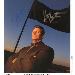 Vince McMahon Signed Autograph 8x10 Photo - WWE Wrestlemania Full Signature! JSA