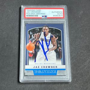 2012-13 PANINI BASKETBALL #234 Jae Crowder Signed Card AUTO PSA Slabbed Maverick
