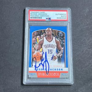 2012-13 Panini Basketball #229 Reggie Jackson Signed Card Auto PSA/DNA Slabbed T
