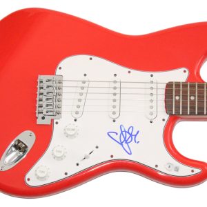 Alecia Moore Pink P!nk Signed Autograph Red Fender Electric Guitar Beckett COA