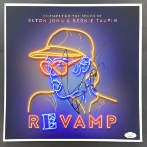 Bernie Taupin Signed Autograph 12x12 Elton John Revamp Album Flat Photo JSA COA