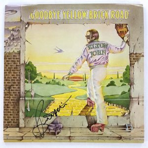 Bernie Taupin Signed Autograph Album Elton John Goodbye Yellow Brick Road w/ JSA